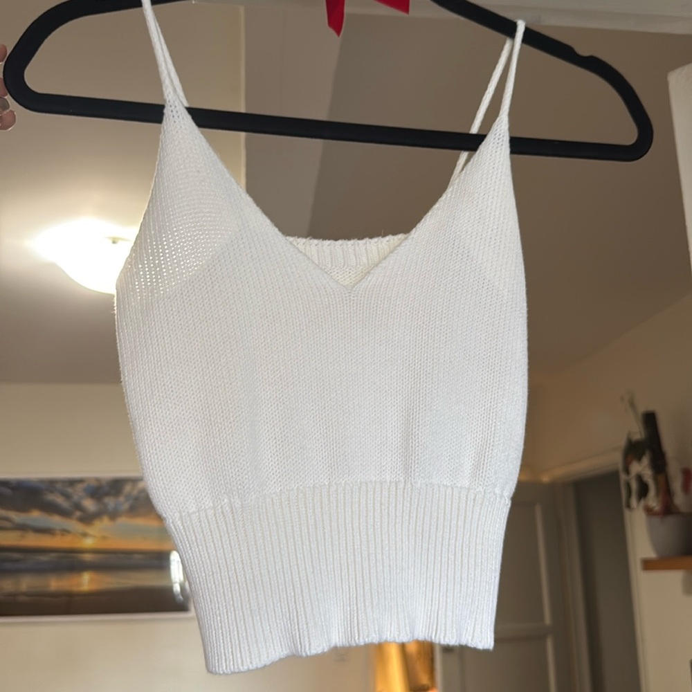 White Knit Brandy Tanktop
One size, fits like small
Like new condition